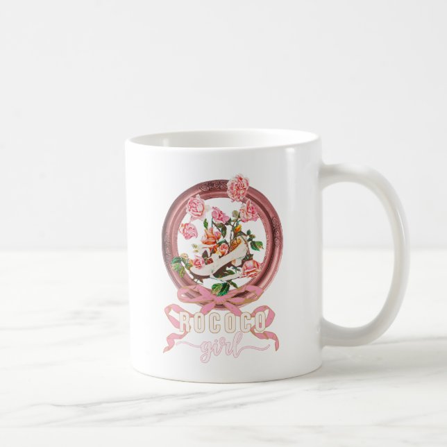 Caneca De Café Lindo Nome de Menina Rosa Clássico Rococó Laço Sap (Direita)