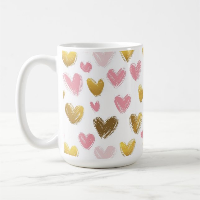 Caneca De Café lindo padrão de dia de os namorados (Esquerda)