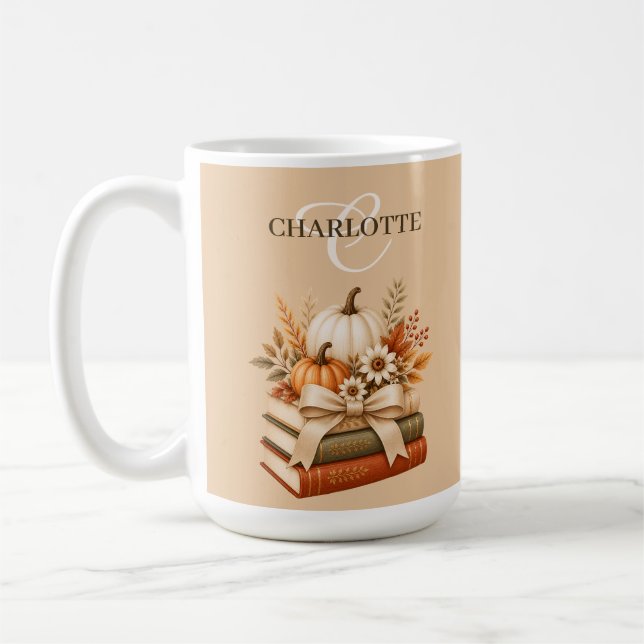 Caneca De Café Lindo Presente Floral de Outono para Amantes de Li (Esquerda)