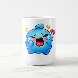 Caneca De Café Lindo Slime Azul Triste Kawaii Choramingando com C