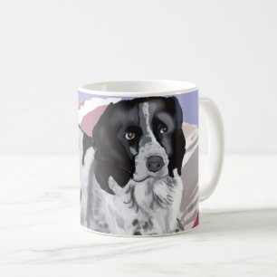 Caneca De Café Lindo Springer Spaniel Preto e Branco