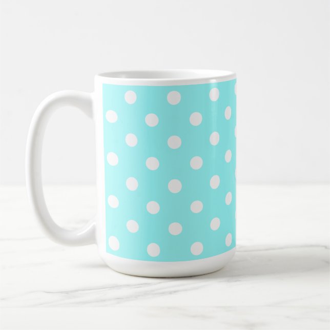 Caneca De Café Lindo Verde dos Anos 50 Com Bolinhas Brancas (Esquerda)