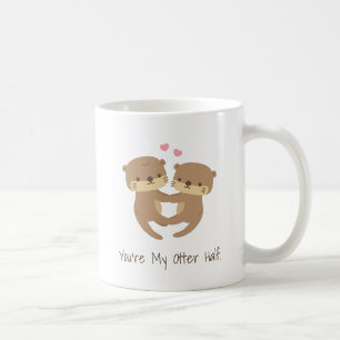 Caneca De Café Lindo Você É Minha Metade de Lontra, Lontras Apaix