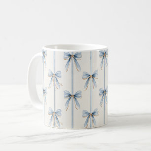 Caneca De Café Lindos Arcos e Listras Azuis