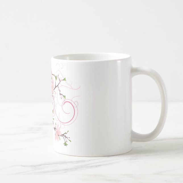 Caneca De Café Lindos Blossomas de Cereja (Direita)