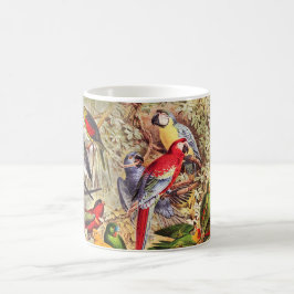 Caneca De Café Lindos e coloridos papagaios tropicais