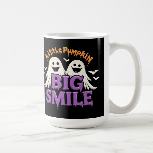 Caneca De Café 👻✨ Lindos Fantasmas e Morcegos Vibes de Café de H (Direita)
