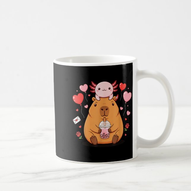 Caneca De Café Lindos Kawaii Axolotl Capybara Chá Bubble Meninas  (Direita)