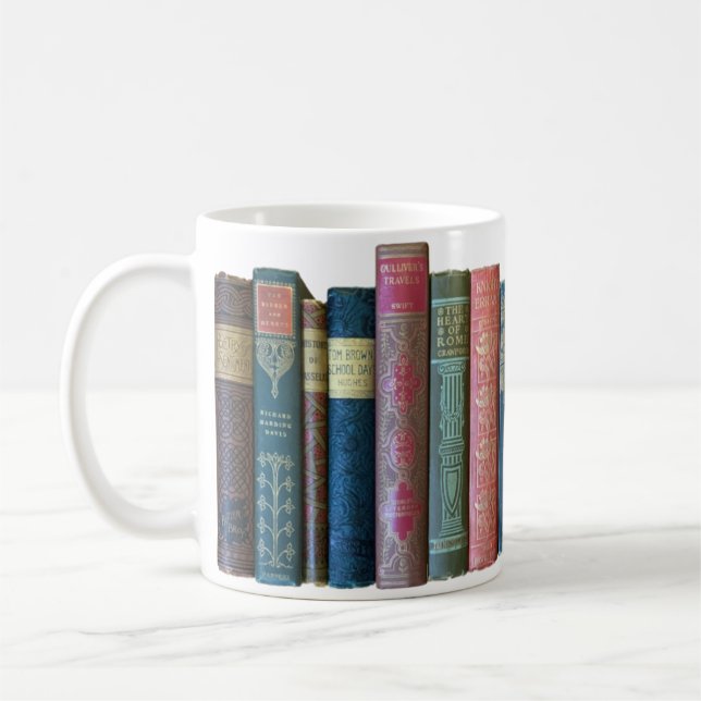 Caneca De Café Lindos livros antigos e bonitos, espinhos de livro (Esquerda)