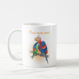 Caneca De Café Lindos Papagaios Feliz Dia das Mães