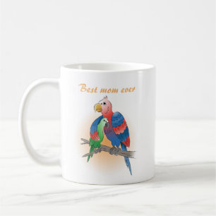 Caneca De Café Lindos Papagaios Feliz Dia das Mães