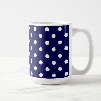 Caneca De Café Lindos Pontos Pretos Brancos E Azul Escuro Elegant