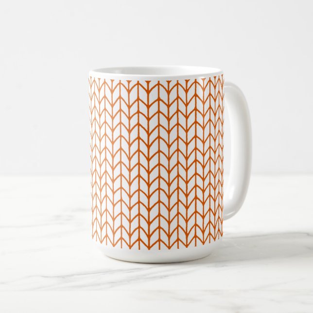 Caneca De Café LINE Dourada KNIT Tall White Mug (Frente Esquerda)