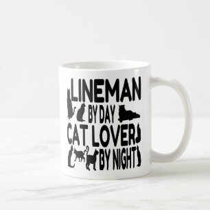 Caneca De Café Lineman ama Gatos