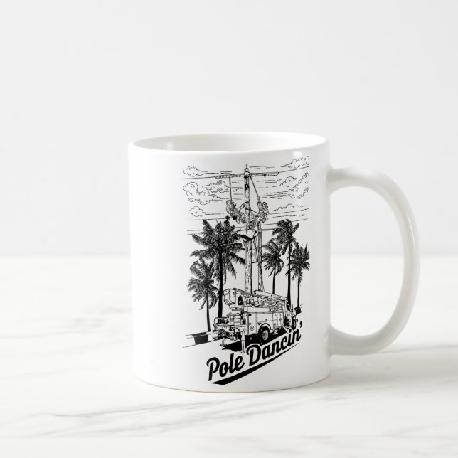 Caneca De Café Lineman Le Dancin' Electrician Gift For Men Husban (Direita)