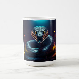 Caneca De Café Língua de Víbora Prateada Piscando