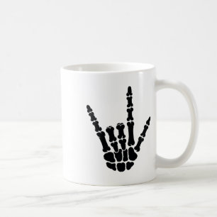 Caneca De Café Linguagem De Sinal Americano Eu Te Amo, Skeleton H