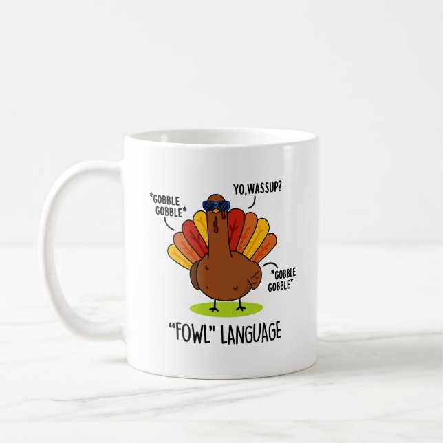 Caneca De Café Linguagem Indecente Piada de Peru Divertida  (Esquerda)