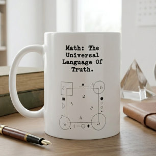 Caneca De Café Linguagem Universal Matemática   Educador de Verda