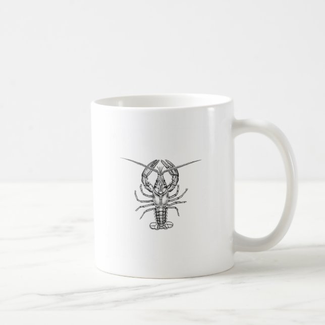 Caneca De Café Linha arte da lagosta (Direita)