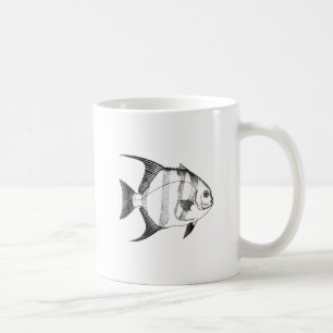 Caneca De Café Linha arte dos peixe-espadas