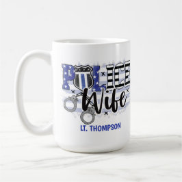 Caneca De Café Linha Azul de Sinalizador de Crachá de Esposa Pers