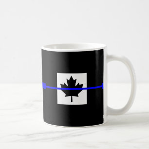 Caneca De Café Linha Azul Fino na Bandeira Canadense