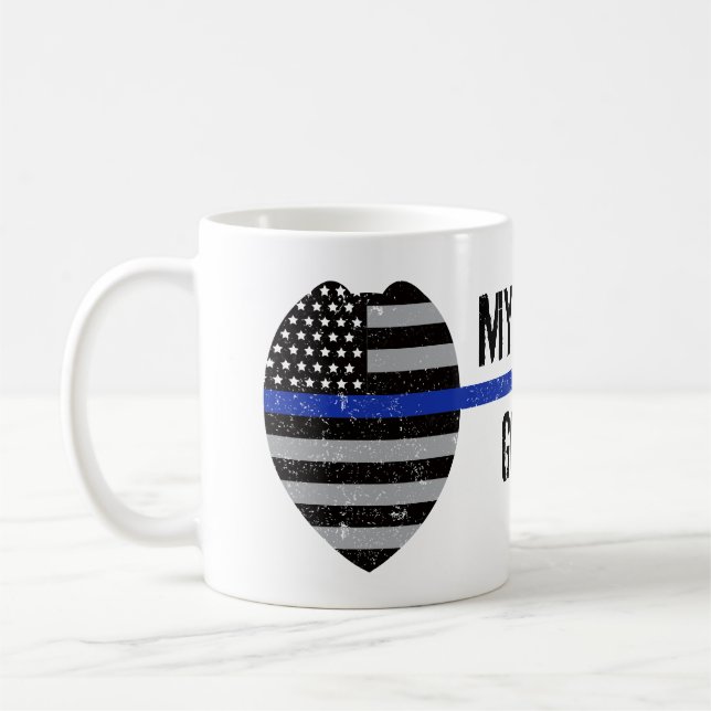 Caneca De Café Linha Azul Fino, Recebi Seu Seis, Esposa Policial  (Esquerda)
