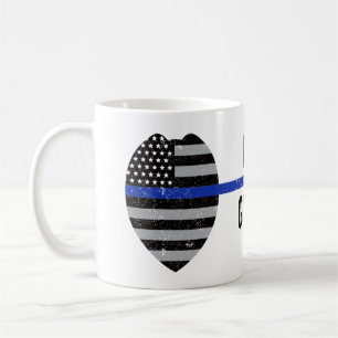 Caneca De Café Linha Azul Fino, Seus Seis, Polícia Mãe Mug