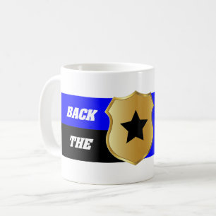 Caneca De Café Linha Azul Fino, Traseira O Azul
