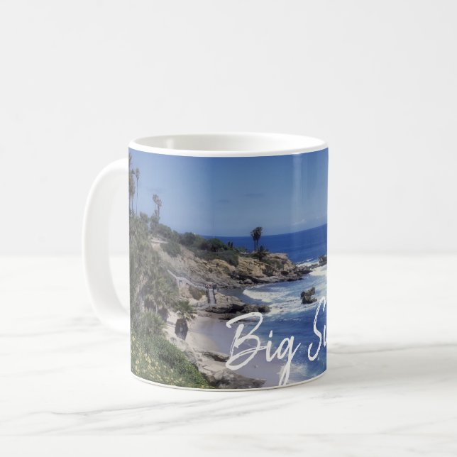 Caneca De Café Linha Costeira Big Sur California (Frente Esquerda)