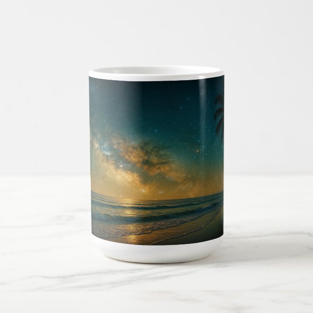 Caneca De Café Linha costeira celestial (Centro)