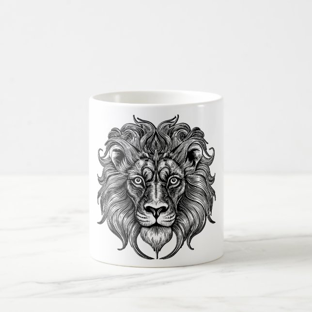 Caneca De Café Linha de Arte do Leão (Centro)