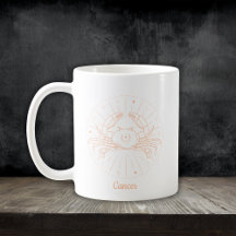 Linha de Arte do Zodíaco de Câncer Branco Pêssego