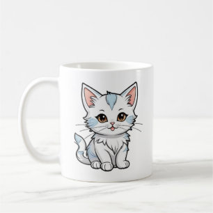 Caneca De Café Linha de Cartoon de Gato Estilizado Design-52316