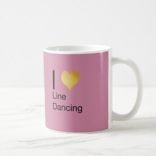 Caneca De Café Linha de coração Playfully elegante dança de I