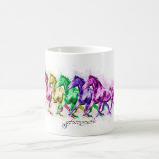 Caneca De Café Linha de coro eqüino do arco-íris