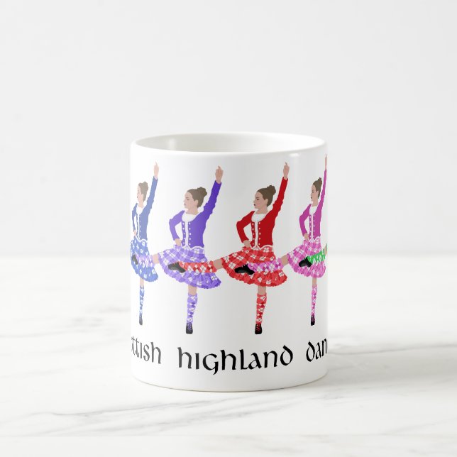 Caneca De Café Linha de Dança das Terras Altas Escocesas (Centro)