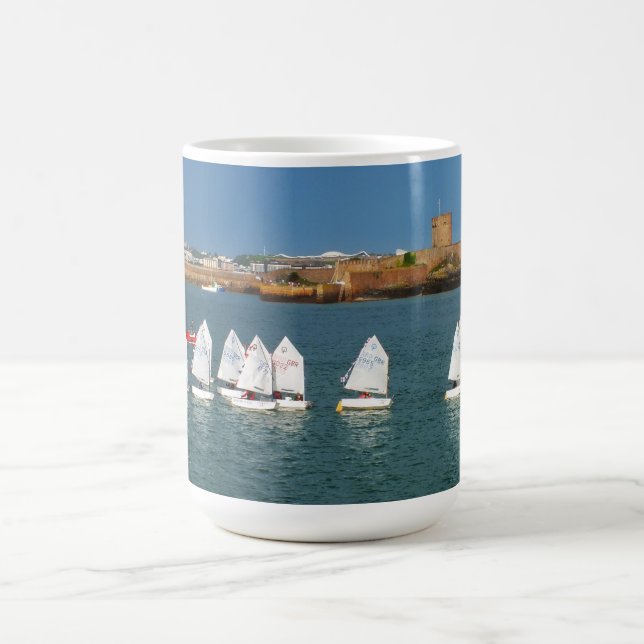 Caneca De Café Linha de embarcações otimistas (Centro)