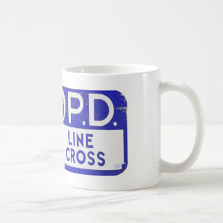 Caneca De Café Linha de polícia sinal de Nova Orleães NOPD - azul