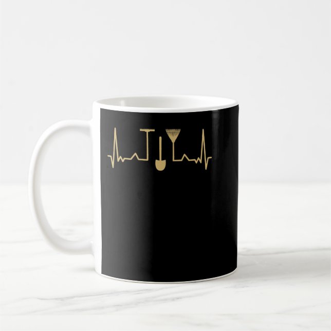 Caneca De Café Linha de pulsação de jardinagem Dourada (Esquerda)