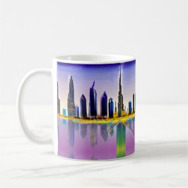 Caneca De Café Linha do horizonte de Dubai com o arranha-céu Burj