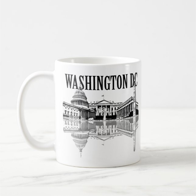 Caneca De Café Linha do horizonte de marcos do Washington Dc (Esquerda)