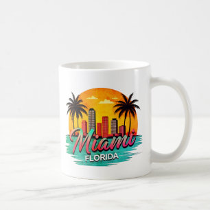 Caneca De Café Linha do horizonte de Miami City Florida