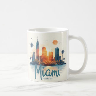 Caneca De Café Linha do horizonte de Miami City Florida