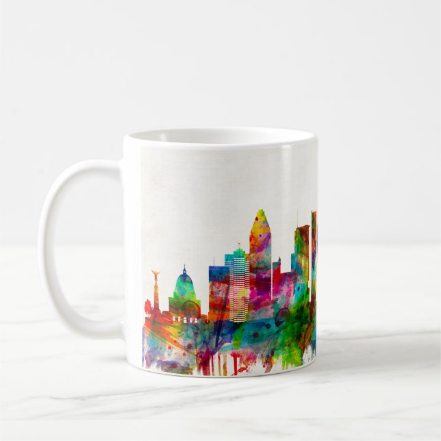 Caneca De Café Linha do horizonte de Montreal Canadá (Esquerda)