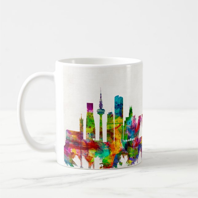 Caneca De Café Linha do Skyline da Espanha de Madrid (Esquerda)