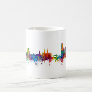 Caneca De Café Linha do Skyline da Suiça Basileia