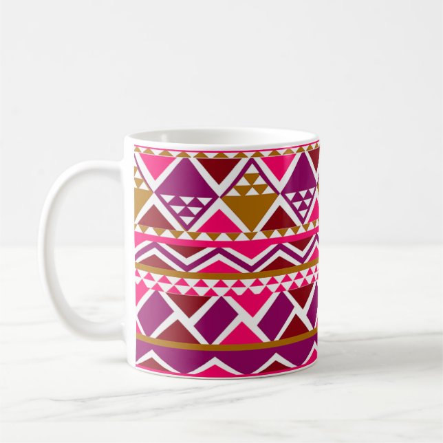 Caneca De Café linha geométrica multipadrão (Esquerda)