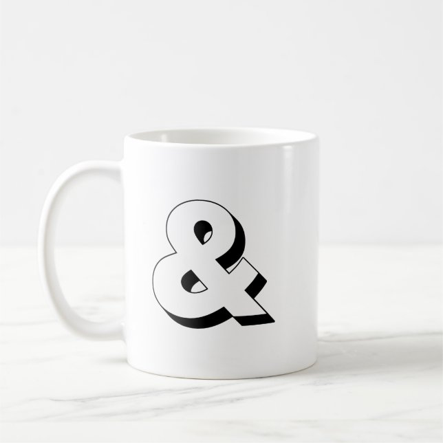 Caneca De Café Linha Negra de Tipografia de Ampersand (Esquerda)